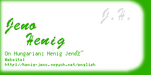 jeno henig business card